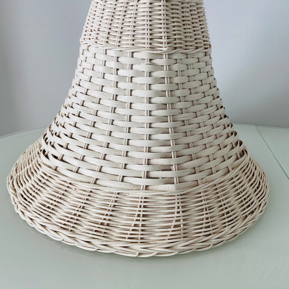 Large Coastal Decor Vintage Wicker Lamp Shade